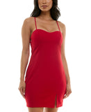 Pear Culture Juniors Side-Cutout Bodycon Dress ZC10790 Red 13