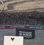 Scotch & Soda Mens Patterned Button Up Knit Camp Shirt Combo Brown M
