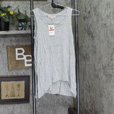 Pink Rose Juniors Side-Slit Handkerchief-Hem Tank Top Gray XS