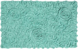 Home Weavers Bell Flower Collection 100% Cotton Tufted Bath Rug Turquoise 24"x40