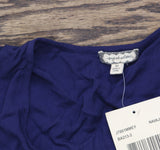 Eyeshadow Juniors Flutter-Sleeve High-Low Blouse Top Navy Blue M