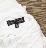 Almost Famous Juniors Sleeveless Tie-Neck Tank Blouse Top White M