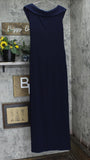 Lauren Ralph Lauren Womens Jersey Long Evening Dress Lighthouse Navy Blue 14