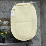 Home Weavers Double Ruffle Bath Rug Oval Mat Yellow 17x24