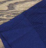Alfani Pointelle Polo V-Neck Ribbed Knit Sweater Top Blazing Navy Blue M