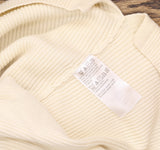 Belle By Kim Gravel Enamel Button Ribbed Henley Sweater Natural Off White 1X