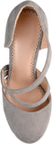 Journee Collection Round Toe Faux Suede Crossover Strap High Heels Gray 8M