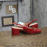 A New Day Womens Lucky Square Toe Mary Jane Heel Block 94305221 Red 8M