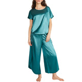 BB Dakota Women s Satin Pajama Loung Shirt Top CM3761W Blue Green M
