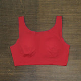 Rhonda Shear Invisible Body Bra with Contrast Trim Persimmon Red with Grape 2X