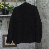 Time and Tru Sherpa Quarter-Zip Pullover Black 1X