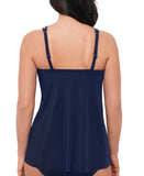 Swim Solutions Womens Midnight Princess High-Low Tankini Top 806843 Navy Blue 16