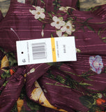 MSK Petite Floral Printed Cold-Shoulder Shear Pleated Jumpsuit Plum Purple PS