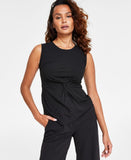DKNY Women's Pinstripe Sleeveless Twist-Front Top UH3TS214
