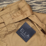 Ella Rafaella Plus Size Twill Crop Pants with Removable Tie Belt LRBMC006R2