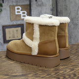 Universal Thread Luma Shearling-Lined Platform Boots 94661329 Brown 9M
