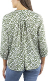 Jachs Girlfriend Ladies Womens Woven 3/4 Sleeve Blouse 1758413 Green S