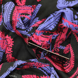 Tahari ASL Womens Printed Faux-Wrap Dress DEM643-T4 Black Cobalt 14