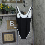 Mimi Flamingo Layered Solids Drift One Piece Swimsuit 900051011 Black / White 12