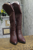 A New Day Womens Rhonda Under Knee Heeled Boots 94637579 Burgundy Red 5.5M