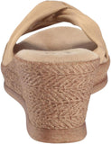 Tuscany by Easy Street Women's Dinah Wedge Sandals 30-0432 Natural Brown 9M