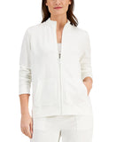 Karen Scott Sport Womens Mock-Neck Zippered Sweatshirt Bright White XL