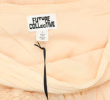 Future Collective Womens Mid Rise Crinkle Maxi Skirt 93253949 Peach Orange 2