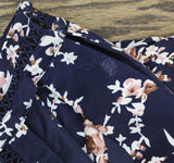 B. Darlin Womens Printed Mini Fit & Flare Dress I56FJ478 Navy Blue 1/2