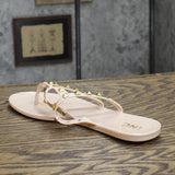 Inc International Concepts Womens Ellie Jelly Flat Sandals Nude Stud Brown 10M