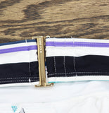 Anne Cole Barcode Stripe Halter Bikini Top Swim Barcode Stripe Blue Multi S