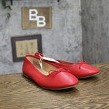 A New Day Womens Faux Patent Leather Matilda Flats Bow 95057383 Red 8M