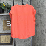 Banana Republic Womens Sleeveless Woven Blouse V-Neck Shirt Top Coral Red XL