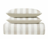Truly Soft Aiden Stripe Duvet Set Polyester 3-Piece Beige Brown Stripe King