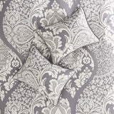 Madison Park Vienna Sateen Cotton 7-Piece Comforter Set Vienna Grey Queen
