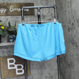 INC International Concepts Womens Stretch Satin Pajama Shorts Cyan Blue 2XL