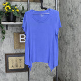 G By Giuliana Fit and Flare Tee with Seaming 689669 Dazzling Blue Large