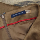 Tommy Hilfiger Women's Faux-Suede Fit & Flare Skirt H27S3313 Cognac Brown 6