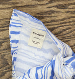 Coniglio Palm Beach 4 Printed Cotton Napkins Wiggle Stripe Light Blue 22" x 22"