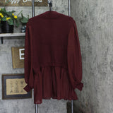 ELOQUII Womens Plus Size Twofer Sweater with Chiffon Maroon Banner Red 22W / 24W