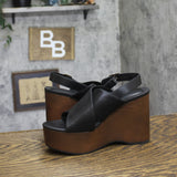 Universal Thread Naomi Wood Wedge Heels 92609511 Black / Brown 6.5M