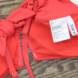 Bar III Womens V-Wire Plunge-Neck Bralette Bikini Swim Top Bright Rose Pink XL