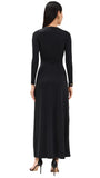 Bardot Women's Remy Embellished Plunge Neck Maxi Knit Dress 59475DB Black 10