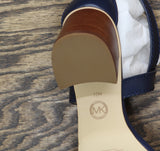 Michael Michael Kors Womens Ashton Cross Cross Block Heel Sandals Navy Blue 10M