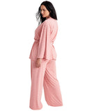 State Of Day Womens Fluid-Knit Pajama Pants 100189720MS Sea Coral Pink M