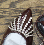 A New Day Serafina Heels Rhinestone Strap Back 94661780 Burgundy Red 6
