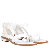 Franco Sarto Parker Ankle Strap Block Heel Sandals I4995L2 White Leather 7.5M