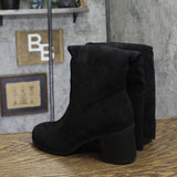 Journee Collection Womens Faux Suede Romilly Knee High Boots Black Suede 6.5M