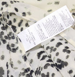 Calvin Klein Printed Chiffon Midi Dress 44C043G Cream Off White / Gray L
