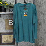 Banana Republic Womens Long Sleeve Knit Round Neck Shirt Top 1010344 Green 2XL
