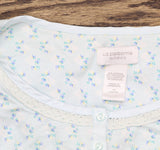 Liz Claiborne Crochet Trim Henley Nightgown Blue Multi 1X